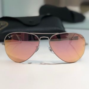 Women’s ray ban pink mirrored sunglasses